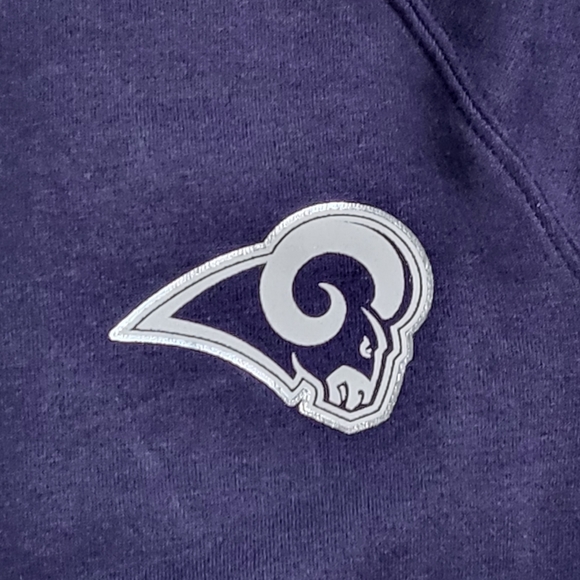 NWT NFL Team Apparel LOS ANGELES RAMS OTS Fleece 1/4 Zip Foil Sweatshirt Size M - Picture 3 of 6